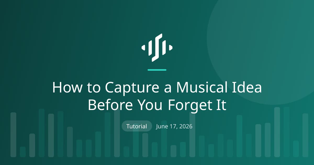 Capturing a musical idea before you forget it: record the fragment, then turn the keepers into notation