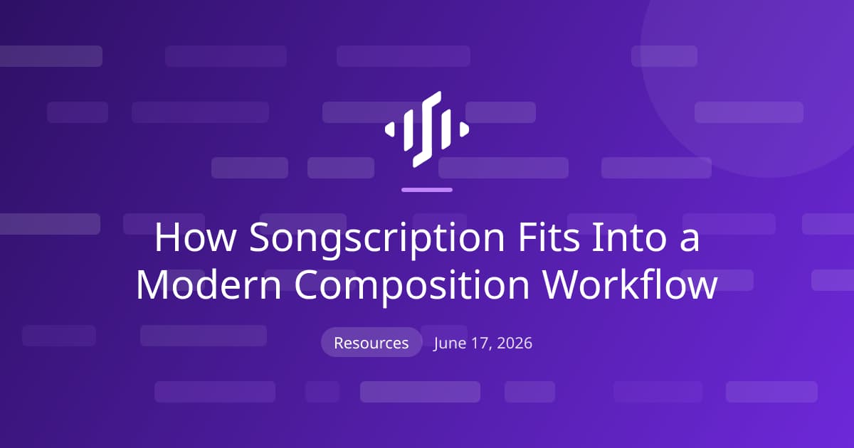 How Songscription bridges a DAW and notation software, moving ideas through audio, MIDI, and MusicXML