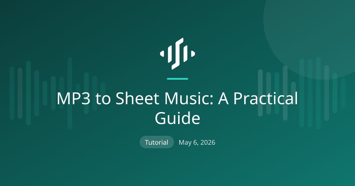 Converting MP3 files to sheet music with AI transcription: how it works, which audio sources transcribe well, and cleaning up output
